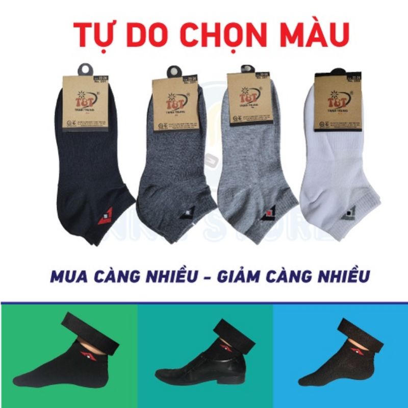 Vớ thể thao nam, nữ cổ ngắn Trịnh Trung dày,mịn, kháng khuẩn