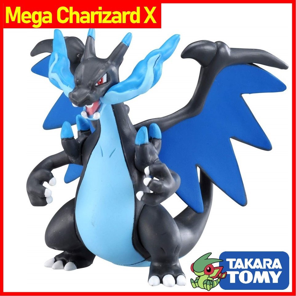 [HOT] Mô hình Pokemon Mega Charizard X của Takara TOMY (Hiếm) Super Size - Pokemon Figure Moncolle