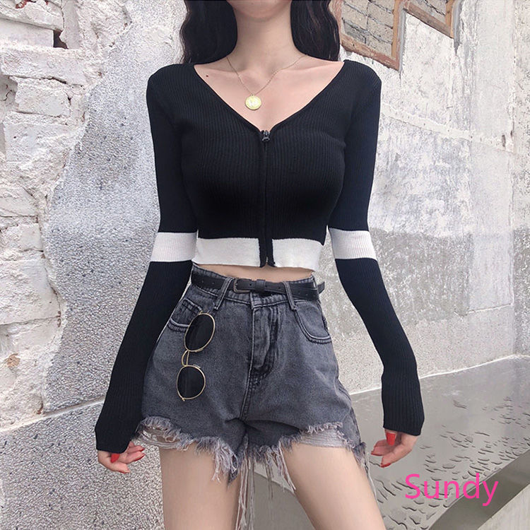 Áo Khoác Cardigan Dài Tay Cổ Chữ V Xinh Xắn Dành Cho Nữ