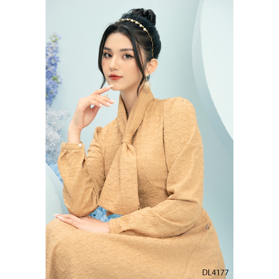 Đầm xòe, Cổ tà thắt nơ Emspo DL4177