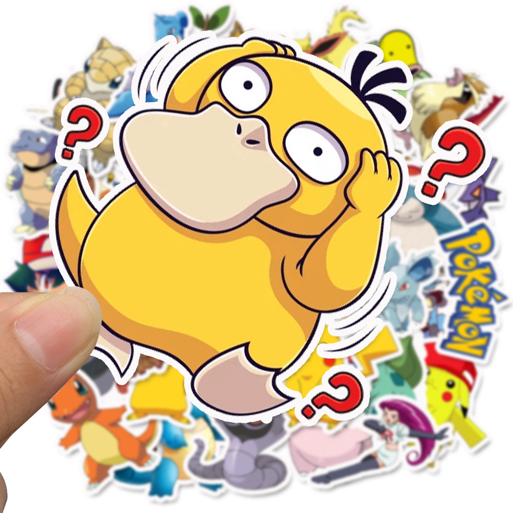 Set 50 tấm Sticker dán trang trí hình Pokemon hoạt hình đáng yêu