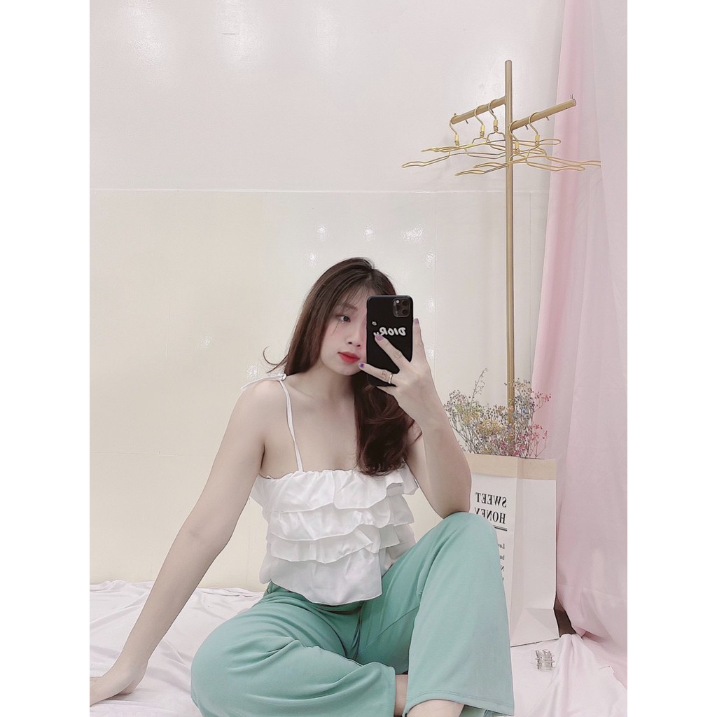 [ Mã WASTAPR giảm 10K đơn 50K] ÁO 2 DÂY 4 TẦNG BÈO - FREESIZE DƯỚI 55KG - CAROTSHOP | BigBuy360 - bigbuy360.vn