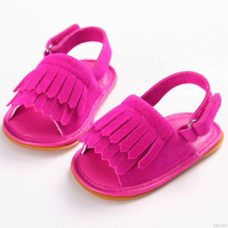 BBDoll Lovely Sepatu Sandal Prewalker Model Hook&amp;Loop Nyaman Motif Rumbai