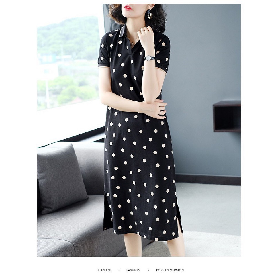 Đầm Thun Dáng Suông Chấm Bi Thể Thao ANN2124 | BigBuy360 - bigbuy360.vn