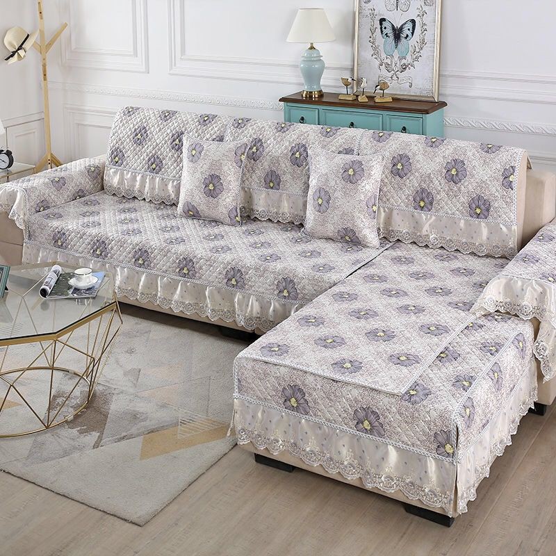 Ghế sofa phổ thông bốn mùa đệm vải chống trơn trượt đơn giản hiện đại trọn gói châu âu khăn trải bọc nỉ tùy chỉnh
