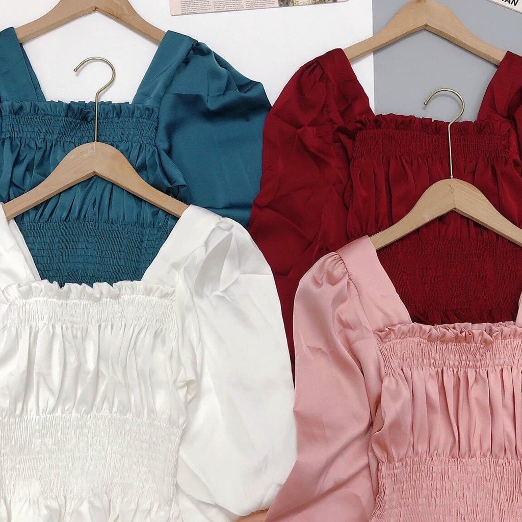 Áo Satin Tay Dài Tiểu Thư Mã T28