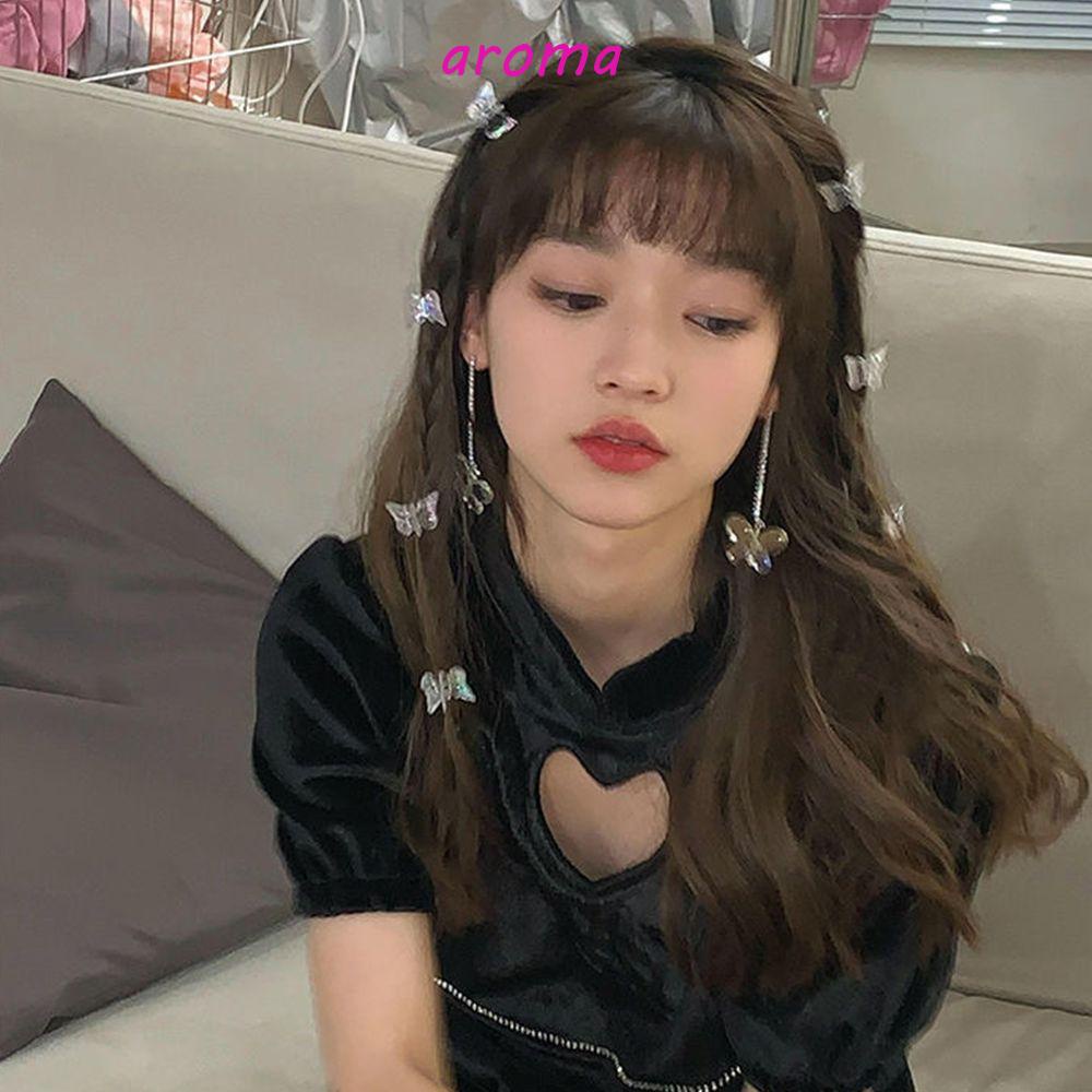 Set 10 Kẹp Tóc Mỏ Vịt Trong Suốt Màu Trơn Phong Cách Hàn Quốc Dễ Phối Đồ