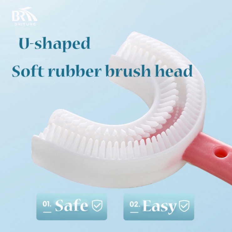 ⚡ Bàn chải đánh răng bằng silicon siêu mềm hình chữ U dành cho bé từ 1.5 tuổi /