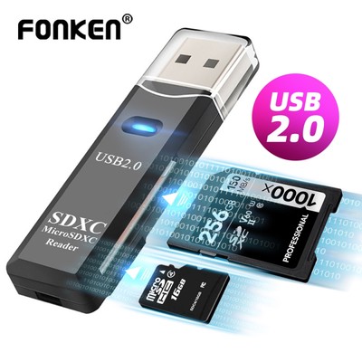 Đầu đọc thẻ nhớ 2 trong 1 Fonken Micro SD TF 2.0 cho máy tính bàn