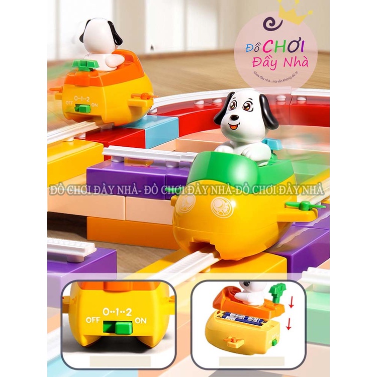 Mô hình đường ray xe lửa thông minh, đồ chơi giáo dục sớm cho bé - Đồ chơi đầy nhà