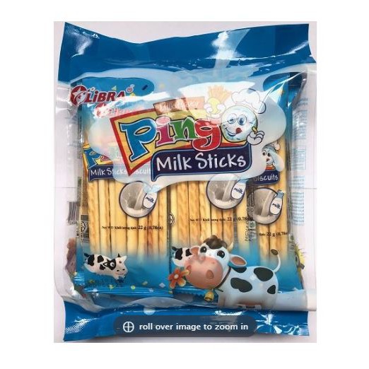Libra bánh quy que vị sữa Pingo Milk Stick Biscuit 198gr ( 9 gói nhỏ)
