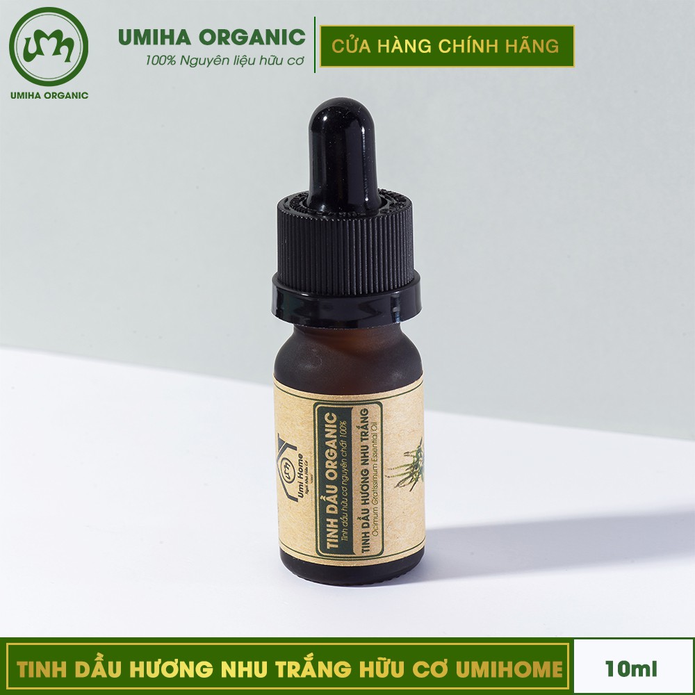 Tinh dầu Hương Nhu Trắng hữu cơ UMIHA nguyên chất | Ocimum Gratissimum Essential Oil 100% Organic 10ml