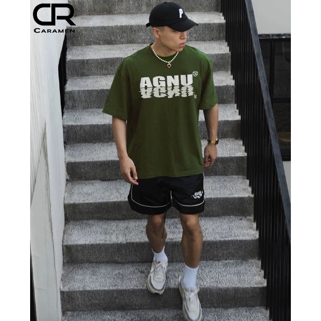 Áo Thun Nam Nữ Unisex Tay Lỡ Rộng In chữ AGNU