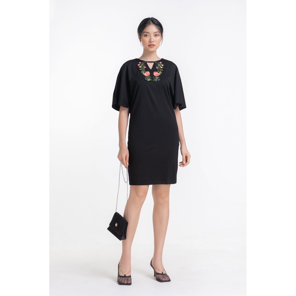 Đầm liền công sở nữ S.PEARL thêu họa tiết hoa nữ tính - 7LF6881006