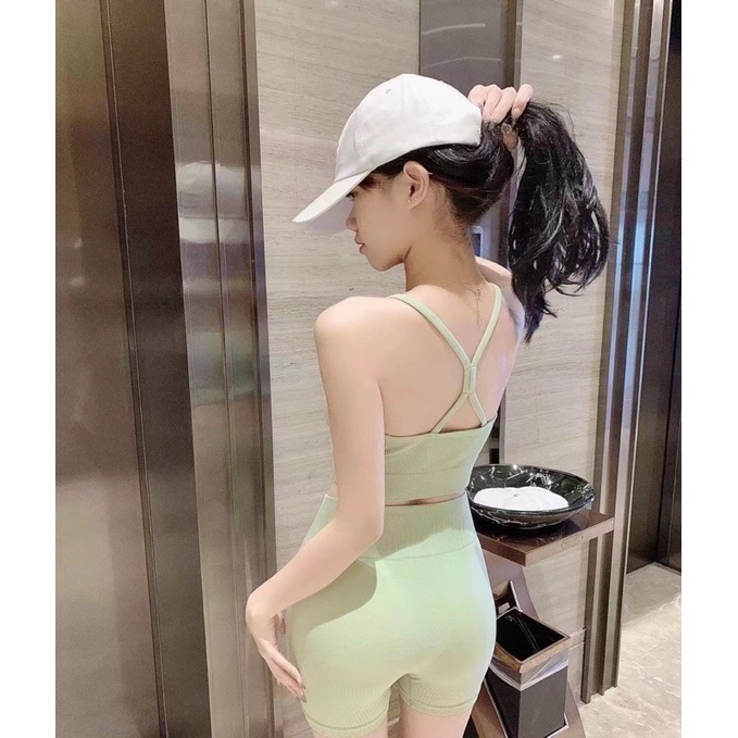 Set Bộ Tập Gym Yoga Erobic Co Dãn Đa Chiều Dây Đan Lưng Tôn Dáng Siêu Sexy MS.992