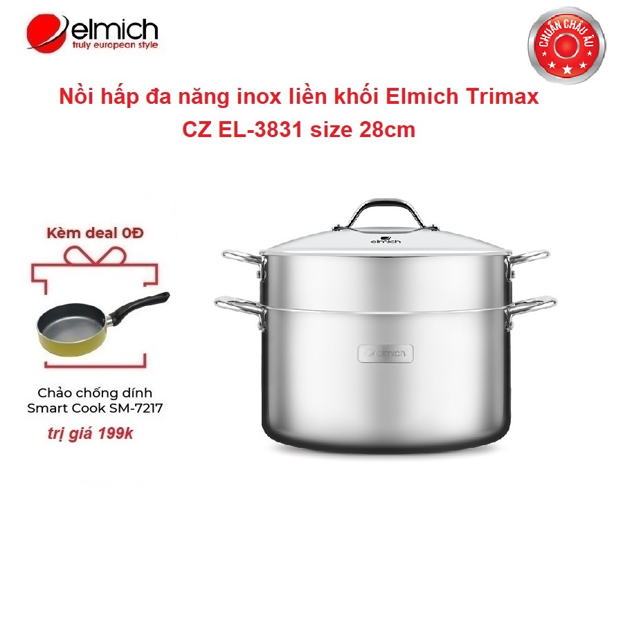 Nồi hấp đa năng inox liền khối Elmich Trimax CZ EL-3831 size 28cm