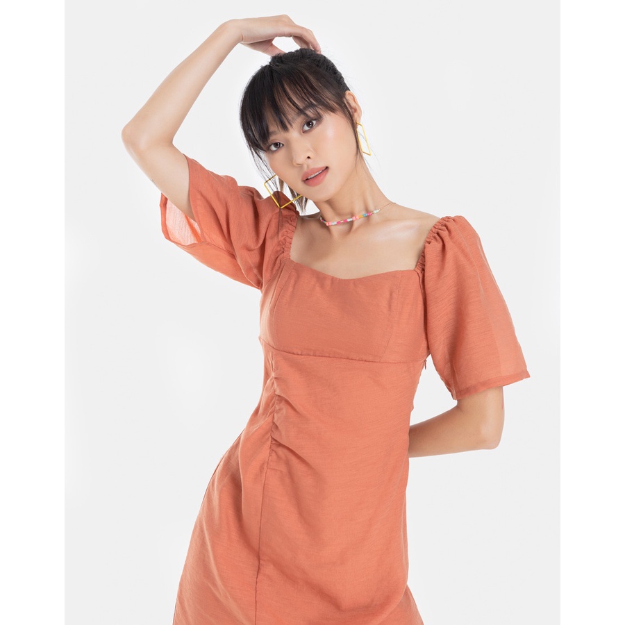 Đầm Lửng JUNO Cổ Vuông Nhún Eo JNDLU001