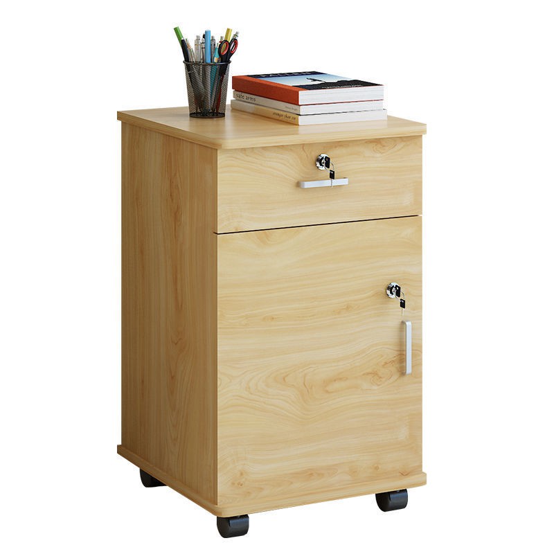 Tủ đựng tài liệu văn phòng bằng gỗ dưới bàn làm việc, thấp di động có khóa a4 ngăn kéo lưu trữ Hoạt đẩy nhỏ