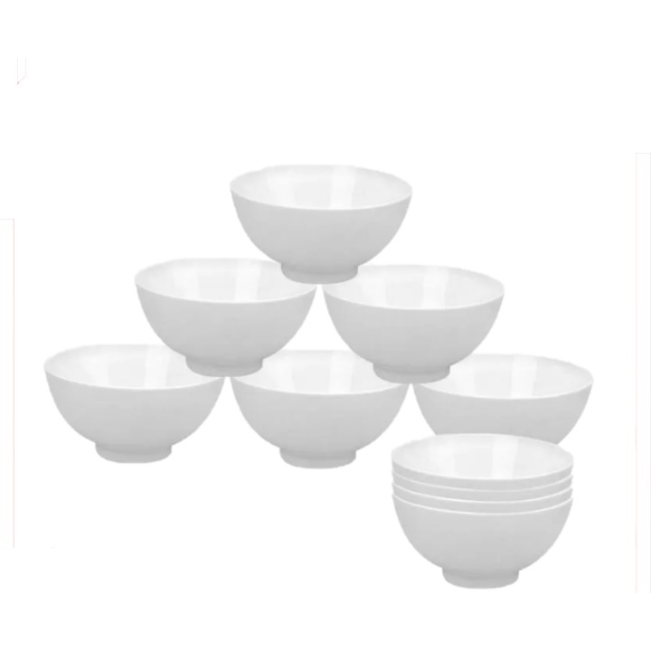 Bộ 10 Chén Ăn Cơm Sứ Màu Trắng Đường Kính 11cm - Bộ chén Hàng Việt Nam Chất Lượng Cao-BỘ 10 HÉN SỨ TRẮNG