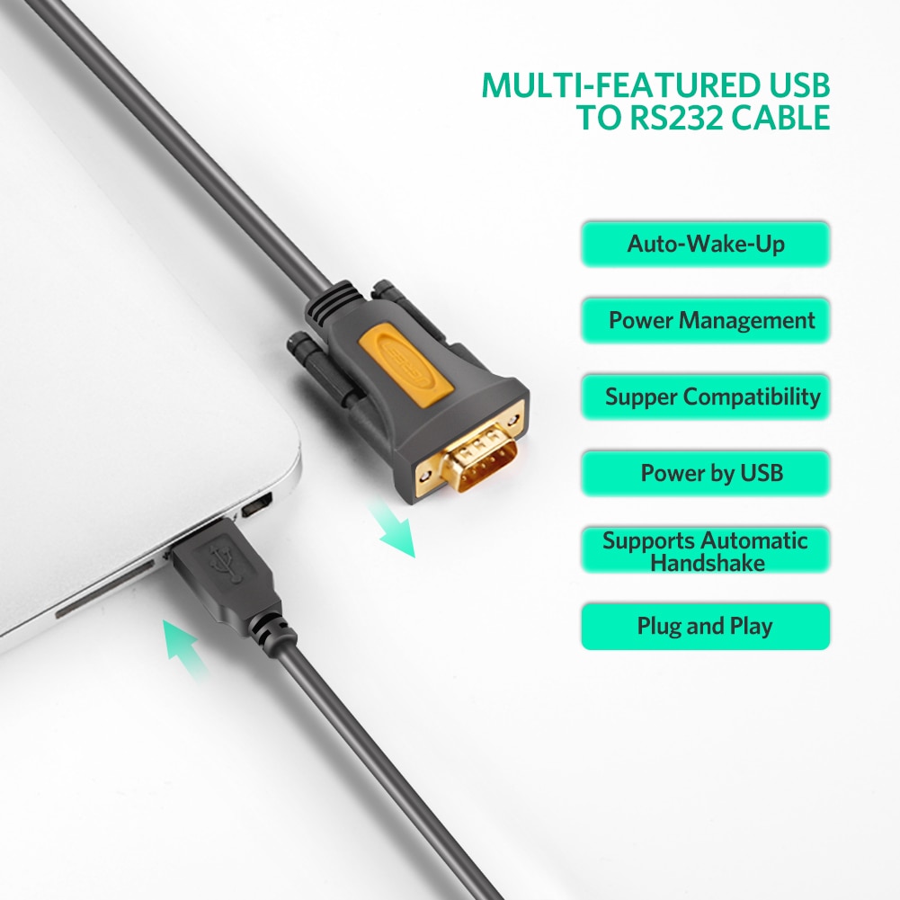 Ugreen Cáp Chuyển Đổi USB Sang RS232 COM Port Serial PDA 9 DB9 Pin Cho Windows 7 8.1 XP Vista Mac OS USB RS232 COM