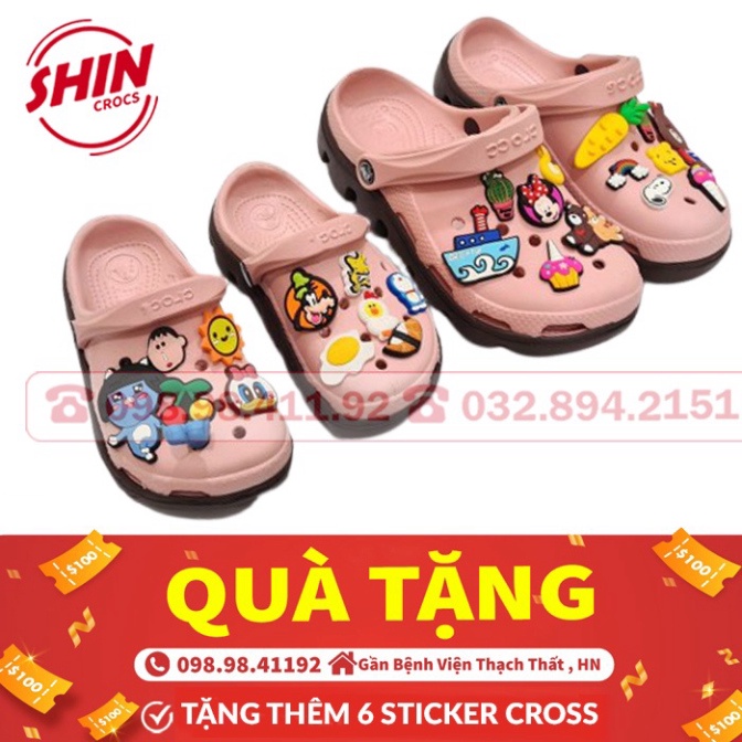 Freeship dép cross cho béFREESHIPcho bé hình họa hồng đế nâu JMSCRPSS khuyễn mãi thêm 6jibitz cross