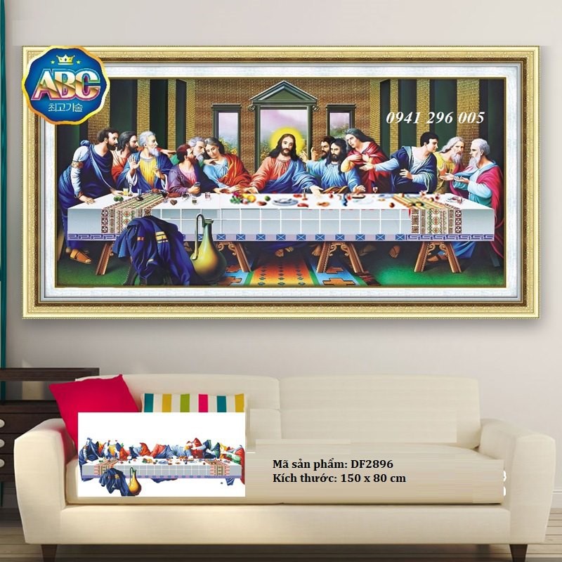 Tranh đính đá 5D Bữa tiệc ly cuối cùng - KT: 150x80cm (chưa đính đá)