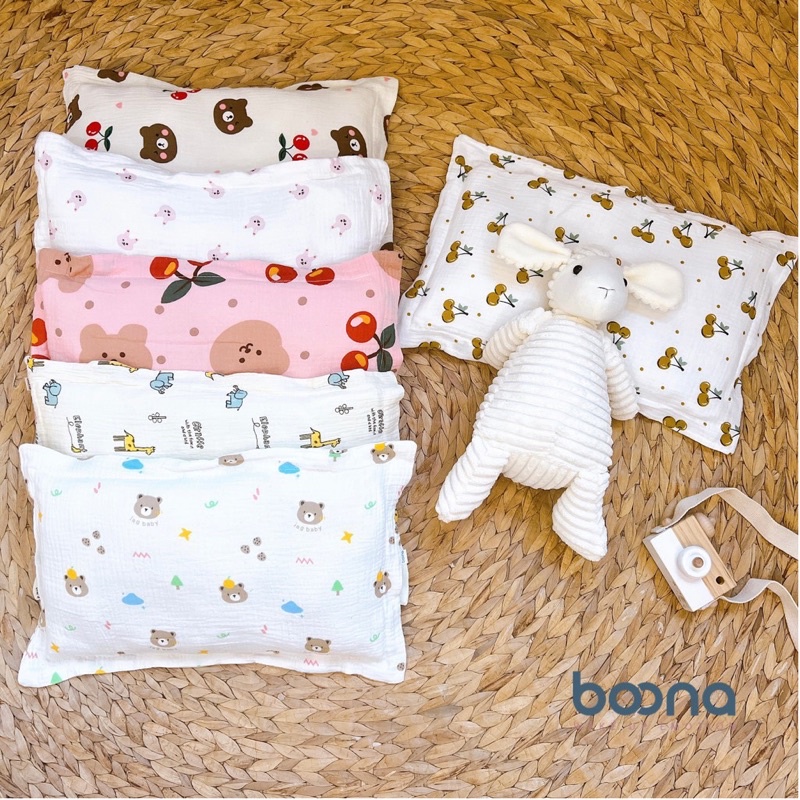 Gối xô Muslin Boona ruột bông mềm đẹp cho bé yêu