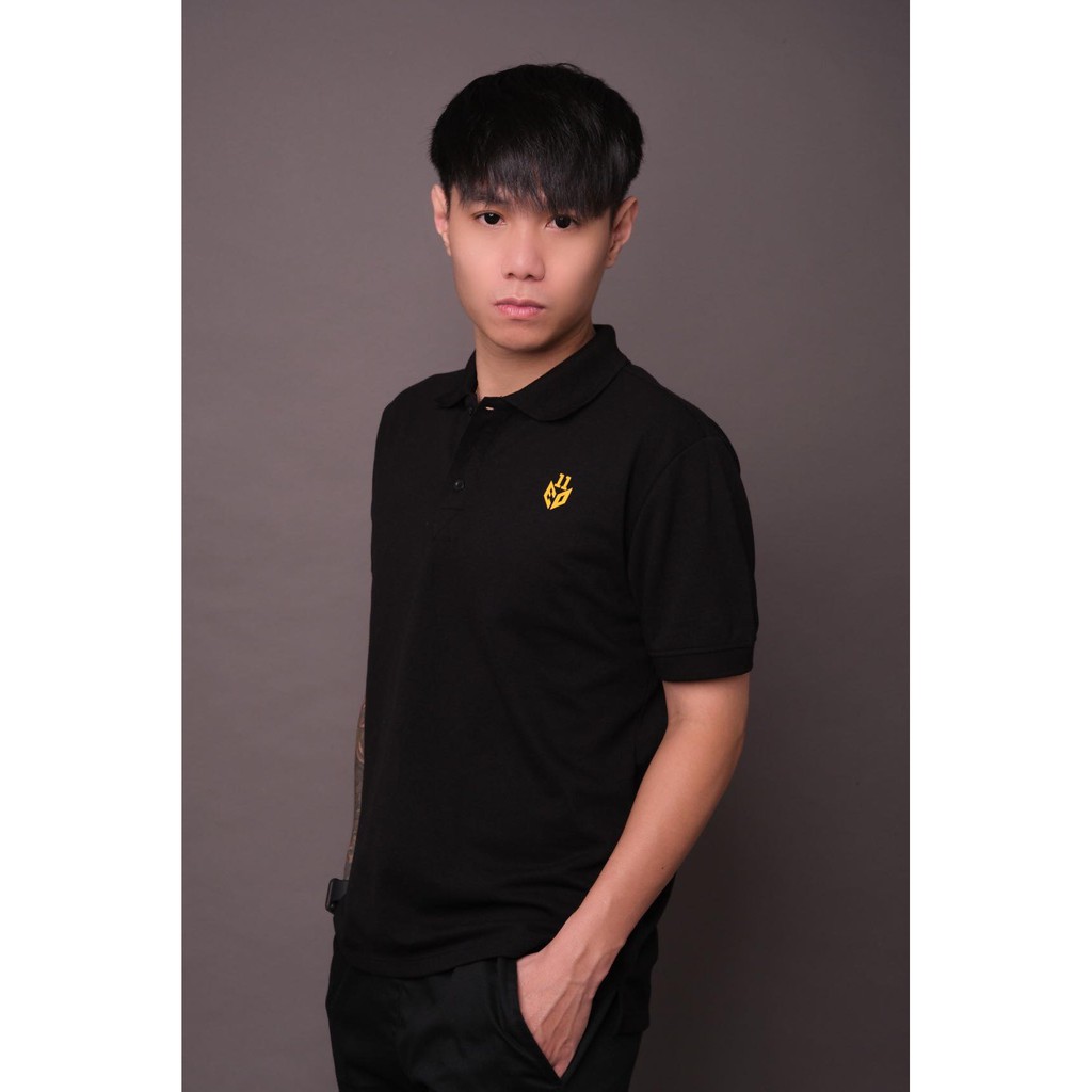 Áo thun Polo Unisex Cao cấp Eleven Original - Leaf, Form Slim fit Màu ĐEN