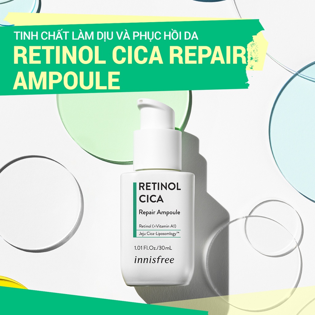 Tinh chất làm dịu và phục hồi da innisfree Retinol Cica Repair Ampoule 30ml