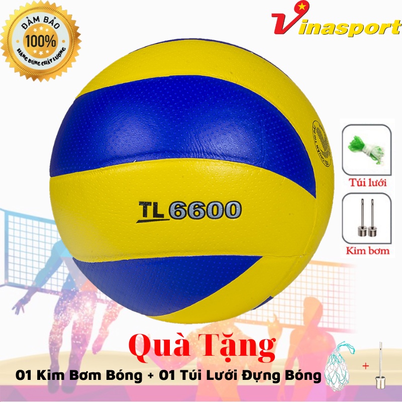 Bóng Chuyền Thăng Long CHÍNH HÃNG PU6600 Xoáy Tặng Kèm Kim Bơm + Túi Lưới Giá Rẻ!!