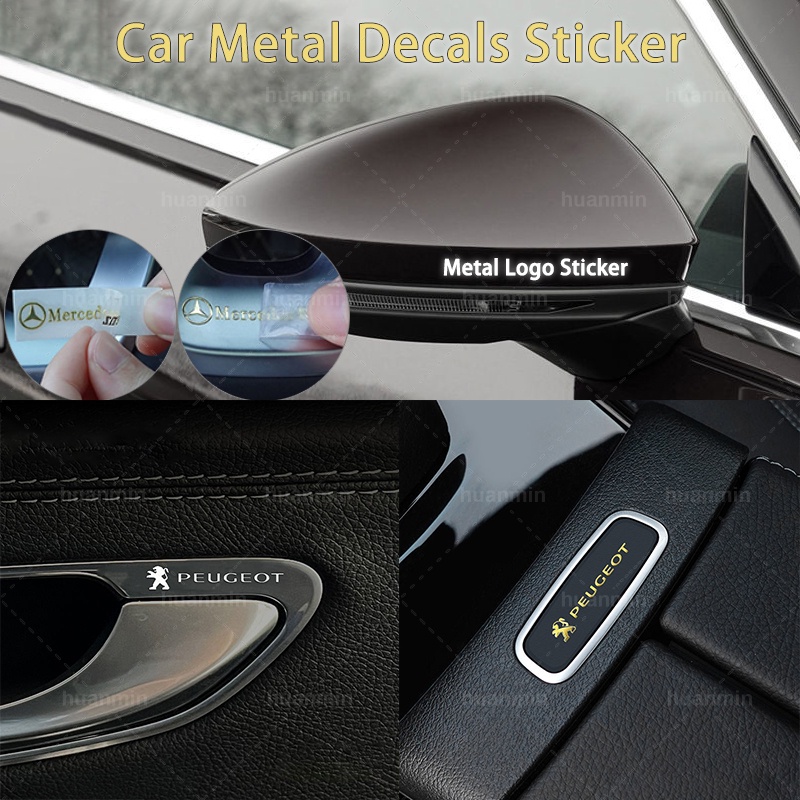 Sticker Dán Tay Nắm Cửa Kính Chiếu Hậu Bằng Kim Loại Cho Xe Hơi Peugeot 4008 5008 206 207 307 308 408 3008