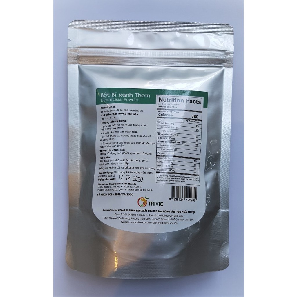 Bột Bí Xanh Thơm Trivie