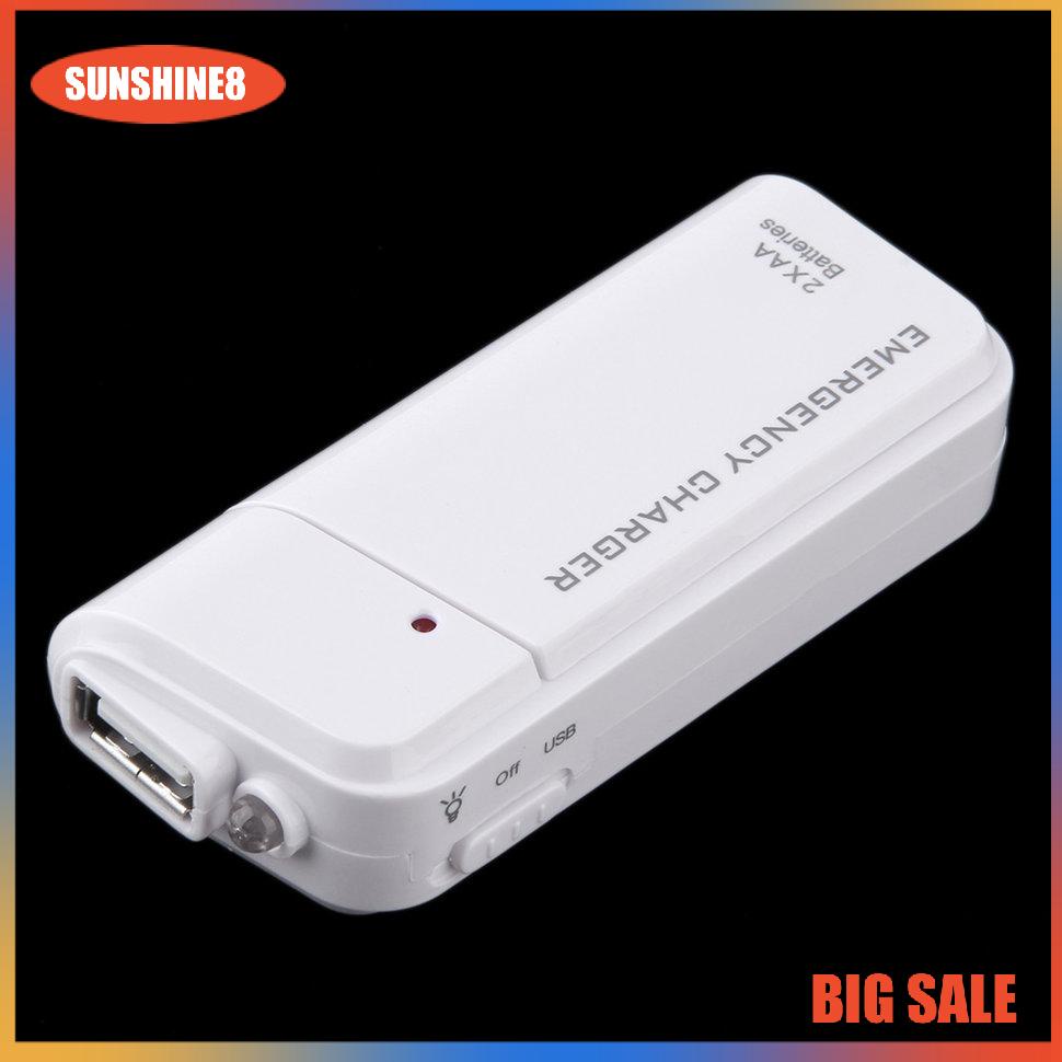 【SUN】[NEW]Universal USB Emergency Portable 2 AA Battery Power Charger for Mobile Phones