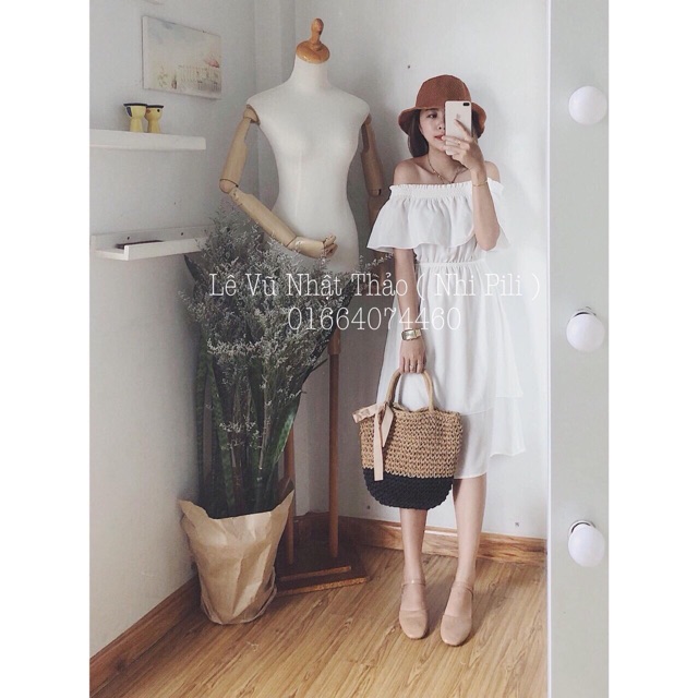 Váy bẹp vai 2 tầng