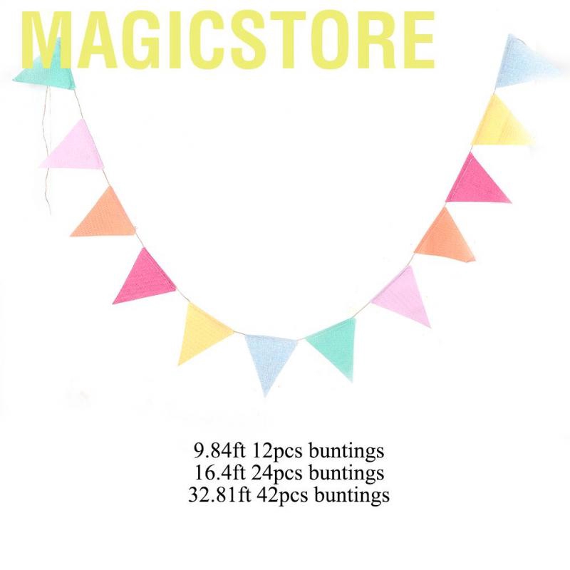 Magicstore 3/5/10m Holiday DIY Decorations Double-Side Colorful Flag Pennants Multicolor Banner Bunting for Celebration