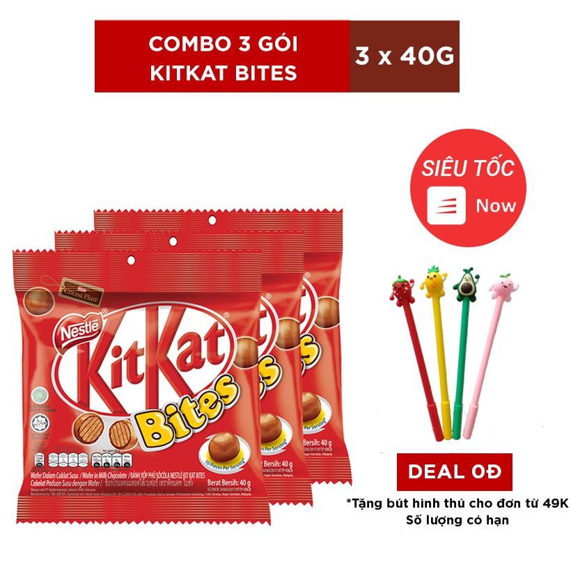 Combo 3 gói Socola KitKat Bites (40g/gói)