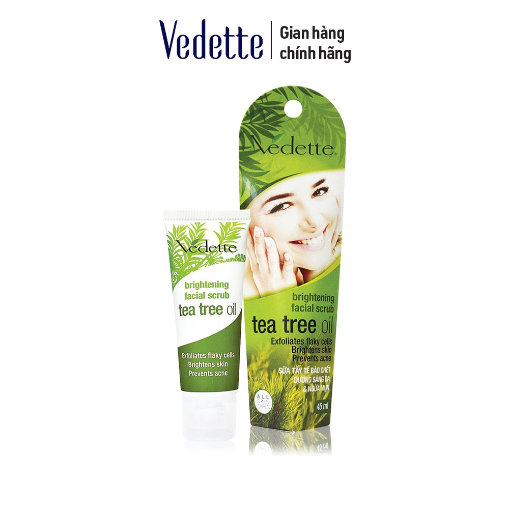 Sữa tẩy tế bào da chết Vedette tinh dầu tràm trà (Tea Tree Oil) 45ml (TP02025005423)