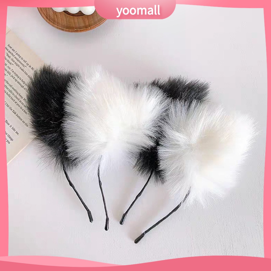 Yomall♡ Băng Đô Cài Tóc Tai Mèo Bông Dài Dễ Thương Dùng Hóa Trang Nhân Vật Anime