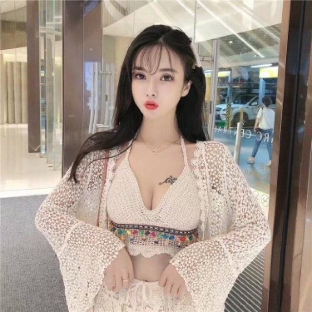 [HÀNG HOT] Set bikini len đính hạt đủ màu