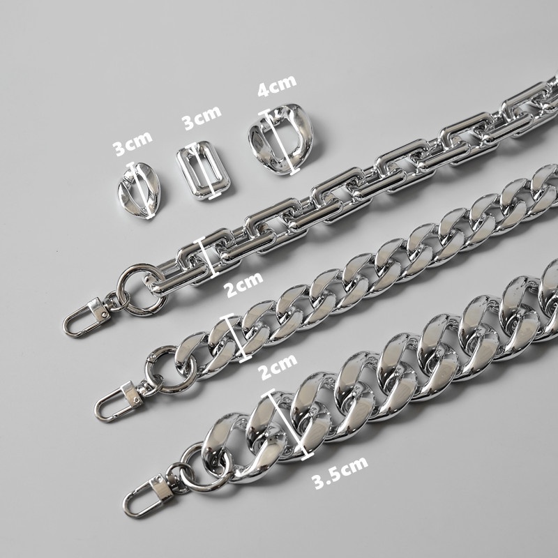 Dây Đeo Túi Xách Bằng Acrylic Màu Bạc Thời Trang