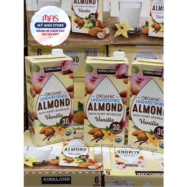 Sữa hạnh nhân Kirkland không đường 946ml
