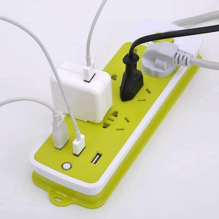 Ổ cắm điện XANH đa năng tích hợp 3 cổng USB tiện lợi