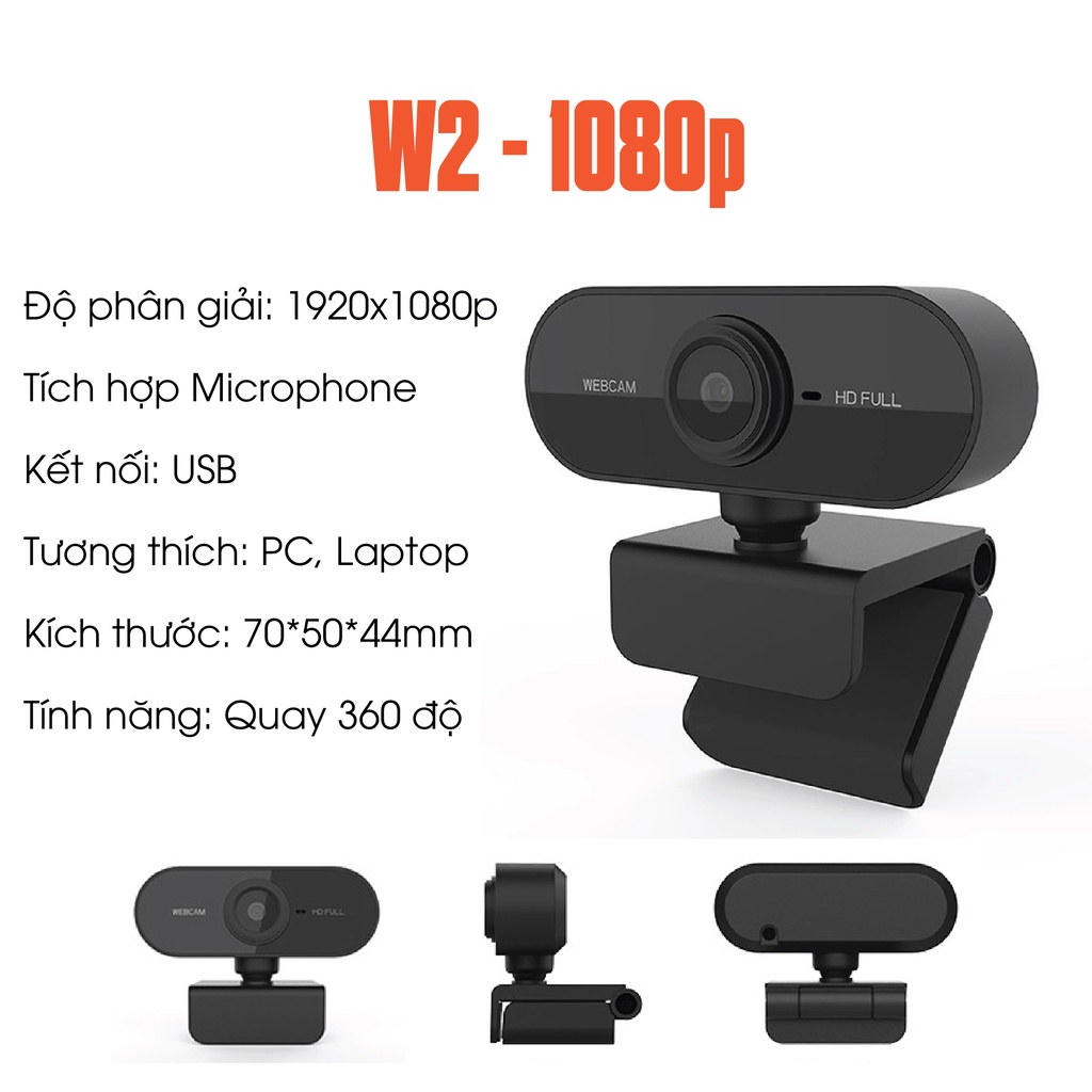 ✅Webcam Máy Tính, Webcam mini Full HD 1080P Có Mic-USB kẹp màn hình, Học Online Qua ZOOM - Gọi Video Zalo