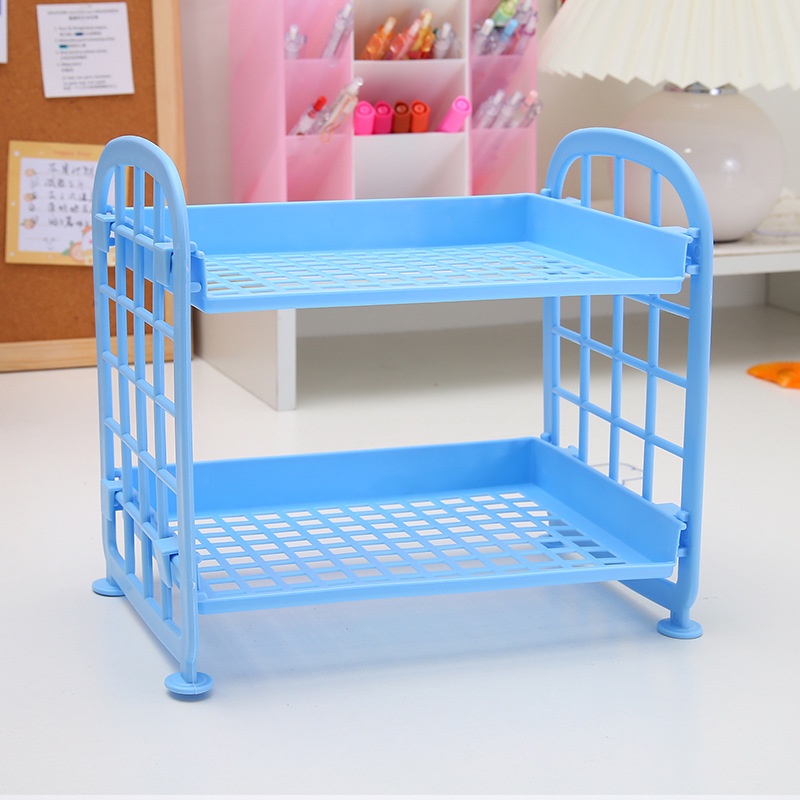 Kệ Nhựa Mini 2 Tầng Siêu Xinh Đựng Đồ Đa Năng Văn Phòng, Bàn Học, Gia Vị Nhà Bếp (Nhiều Màu)