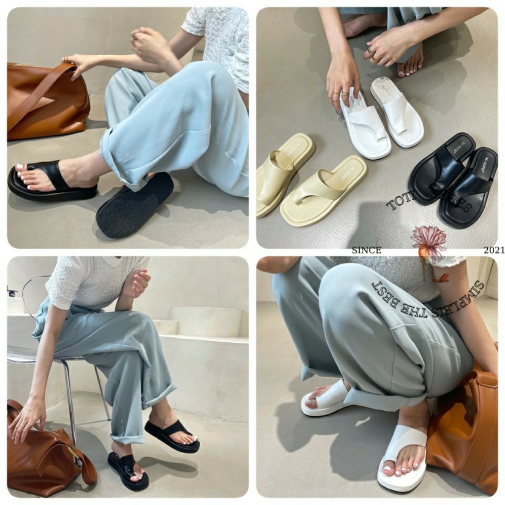 DÉP LÊ NỮ TOTIIE SHOES - GUỐC QUAI NGANG ĐẾ XUỒNG - DÉP ĐẾ XUỒNG THỜI TRANG HÀN QUỐC D2110130 D2203730