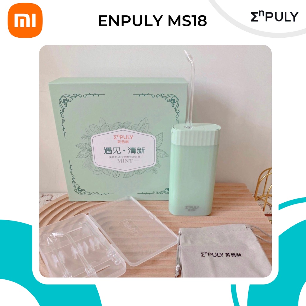 Máy tăm nước mini Xiaomi Enpuly MS18 pin sạc,3 cấp độ làm sạch,kháng nước IPX8,đóng gói hộp quà sang trọng