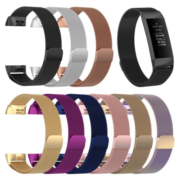 Sale 69% Dây Đeo Inox Milanese Cho Đồng Hồ Thông Minh Fitbit Charge 3, Rose Gold,Small Giá gốc 248000đ- 15F44