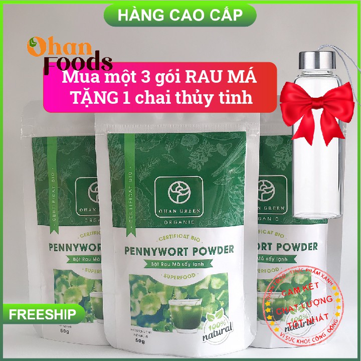 Bột Rau Má Organic Nguyên Chất 100%,Ohan Green Sấy Lạnh Nhật Bản,50 gram,Mát Gan Giảm Mụn Nám, 50 gram