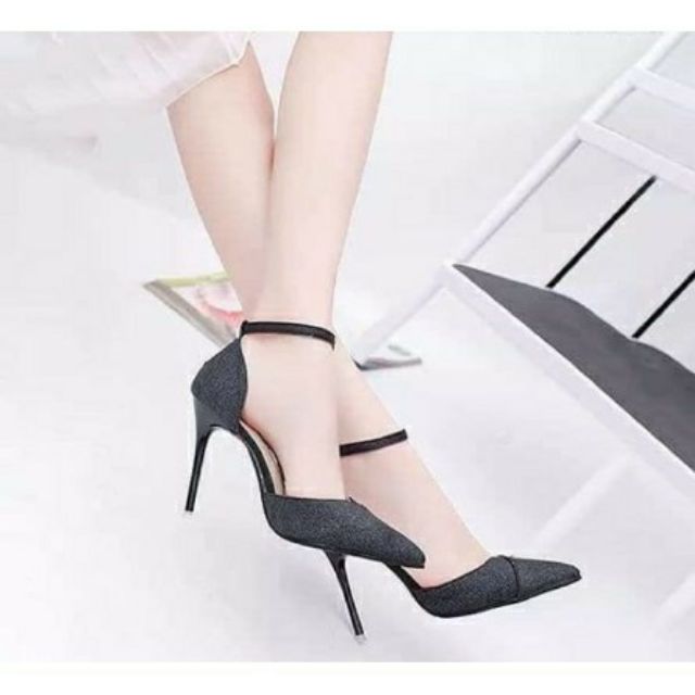 Giày cao gót kim tuyến xinh lung linh cao 7cm có size lớn 40 41 42 43