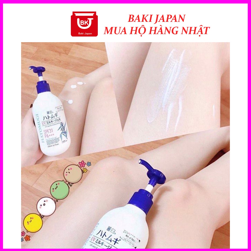 Sữa dưỡng thể chống nắng trắng da Hatomugi UV SPF 50++ Nhật Bản 250ml